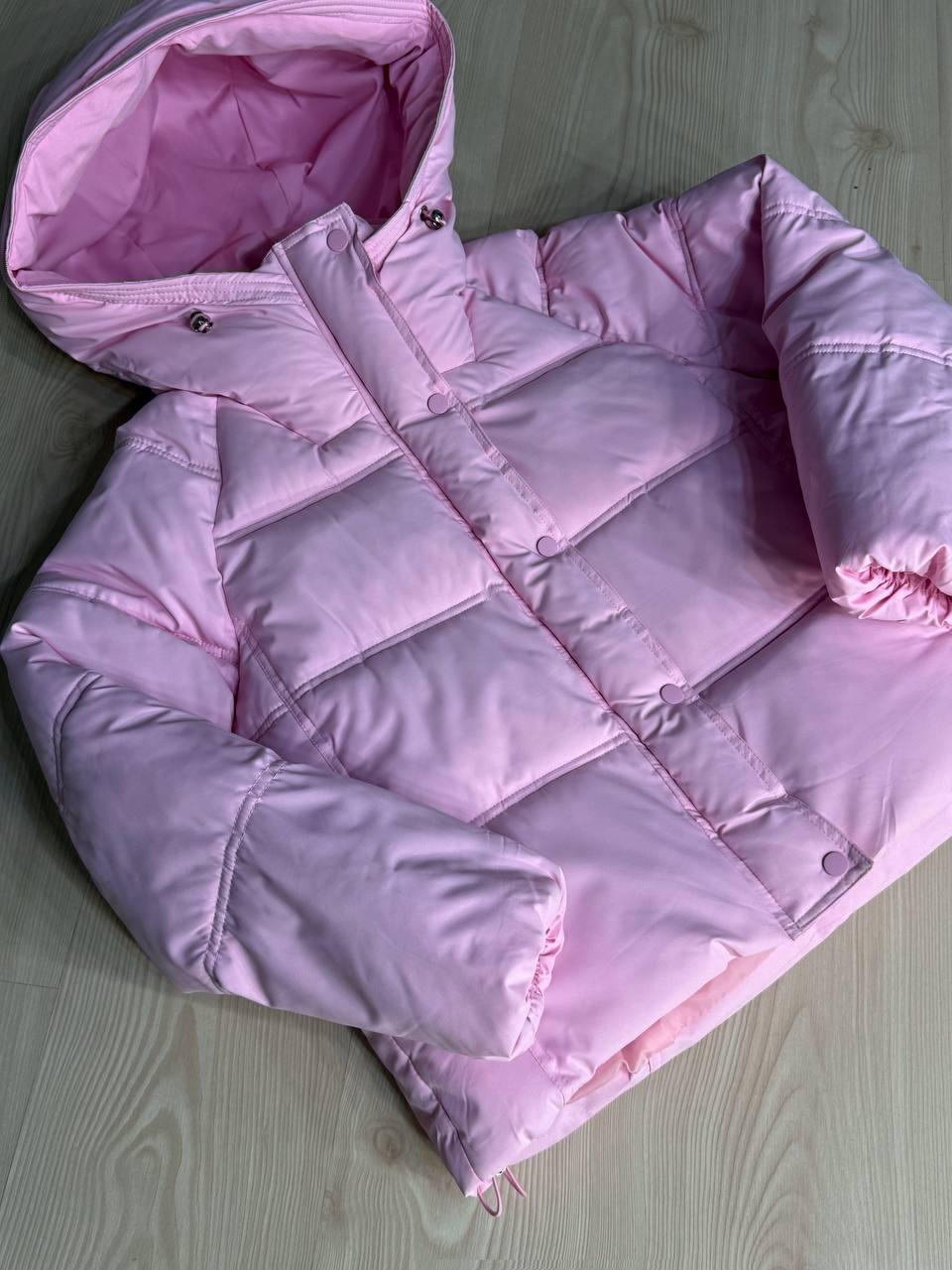 Куртка женская HAIZIYUAN 8589 средней длины с капюшоном XL Розовый (4803) - фото 2