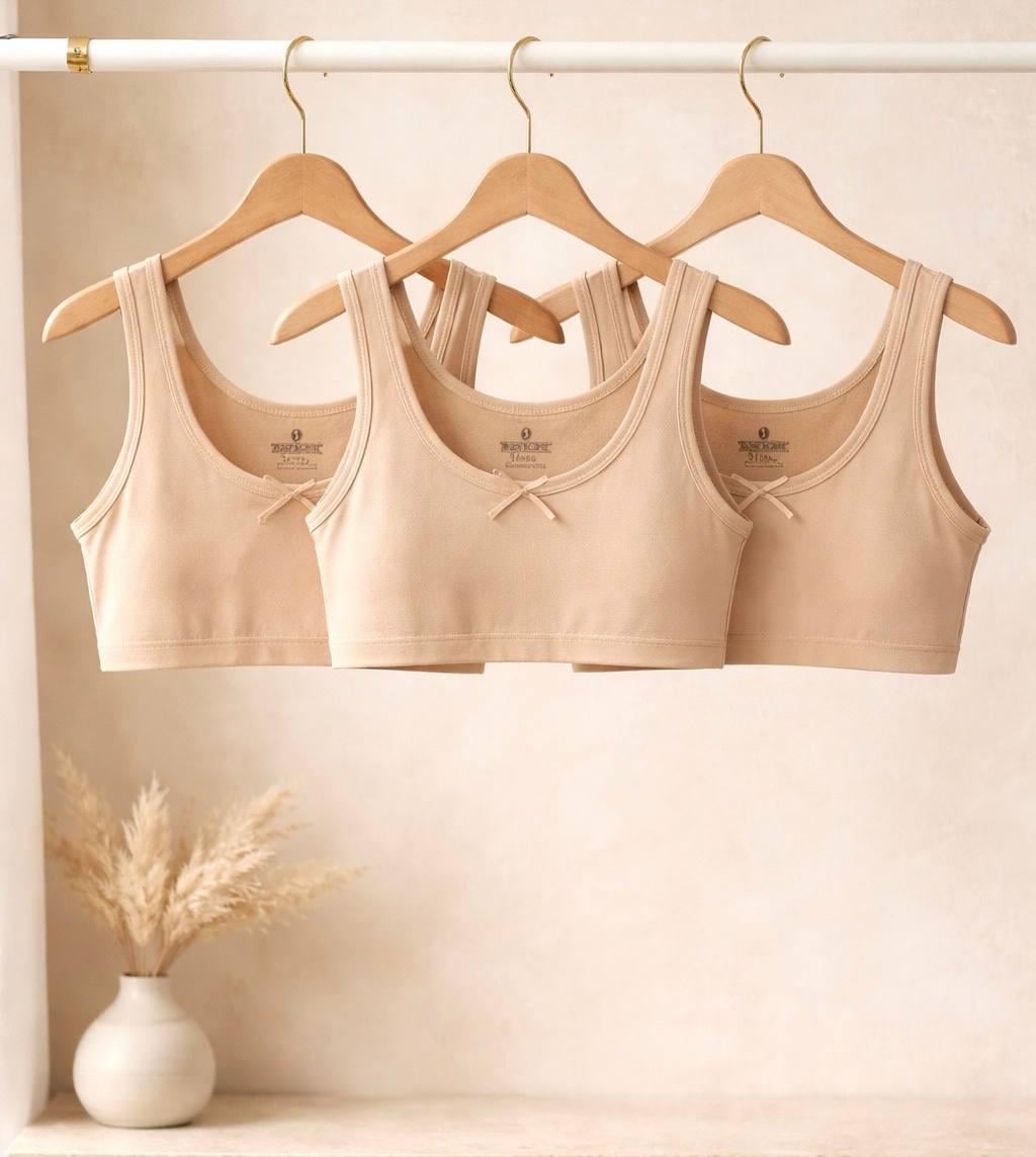 Набір топів для дівчинки BAYKAR р. 6 158-164 см 11-12 років 3 шт. Бежевий (4768-03)