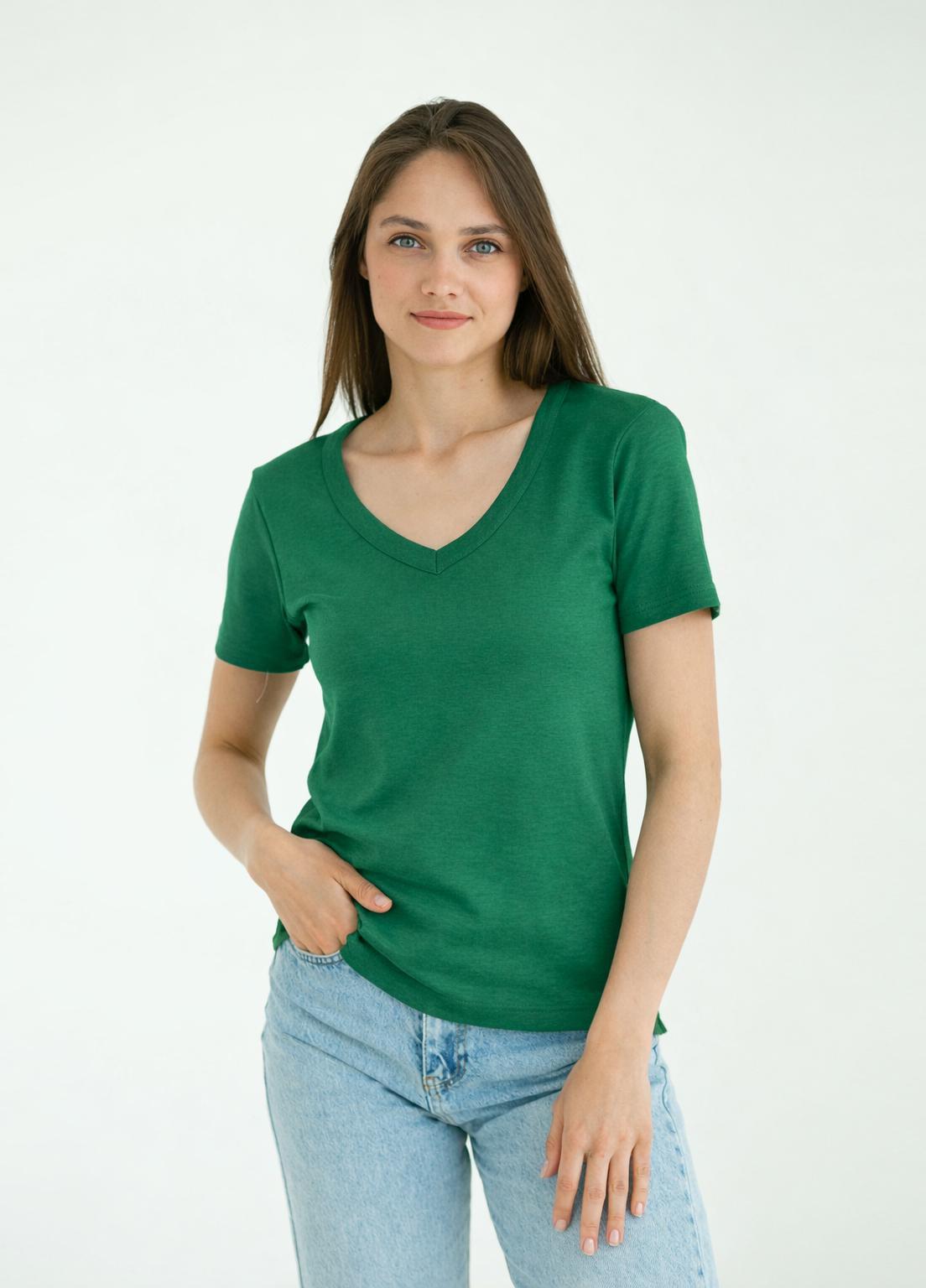 Футболка женская Наталюкс S Зеленый (2123698602421)