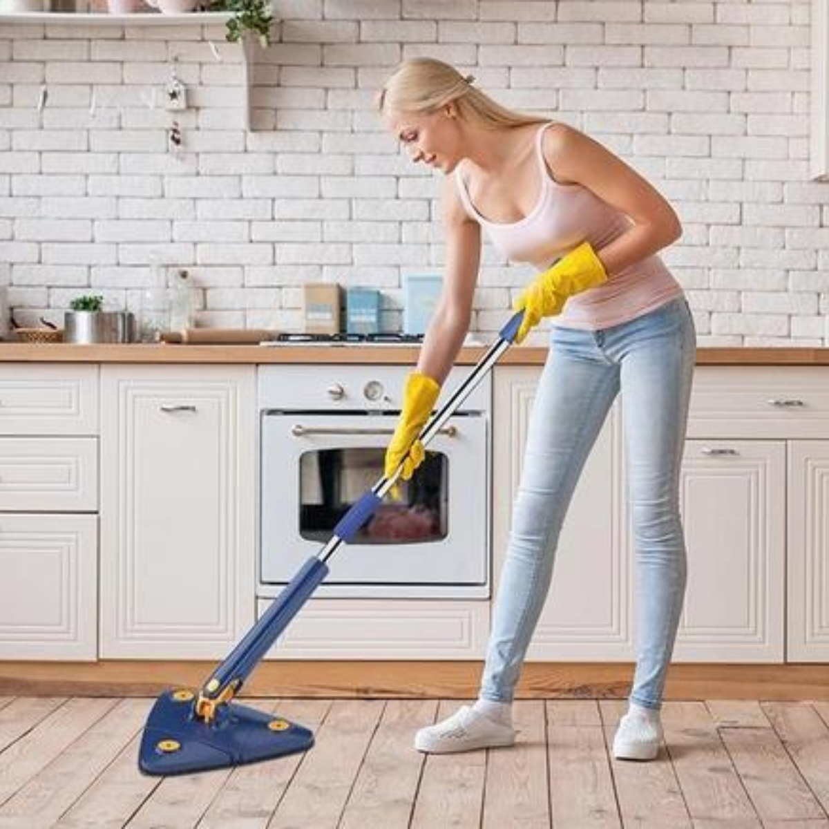 Швабра треугольная многофункциональная телескопическая Синий (XT-36-Blue) - фото 6
