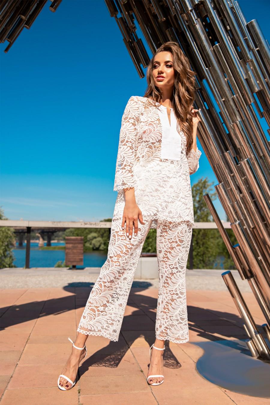 Комплект German Volf блуза/брюки р. 40/XS Белый (61474)