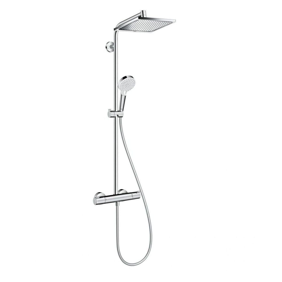 Душевая система Hansgrohe Crometta E Showerpipe EcoSmart 240 1jet с термостатом металл Хром (37521196)