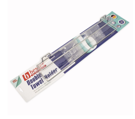 Тримач рушників подвійний Besser з нержавіючої хромованої сталі 460 мм з кріпленням Smart Sticker (0167) - фото 2