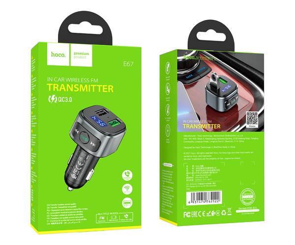 Модулятор FM Hoco E67 Q.С. 3.0 LCD 18W Black - фото 4