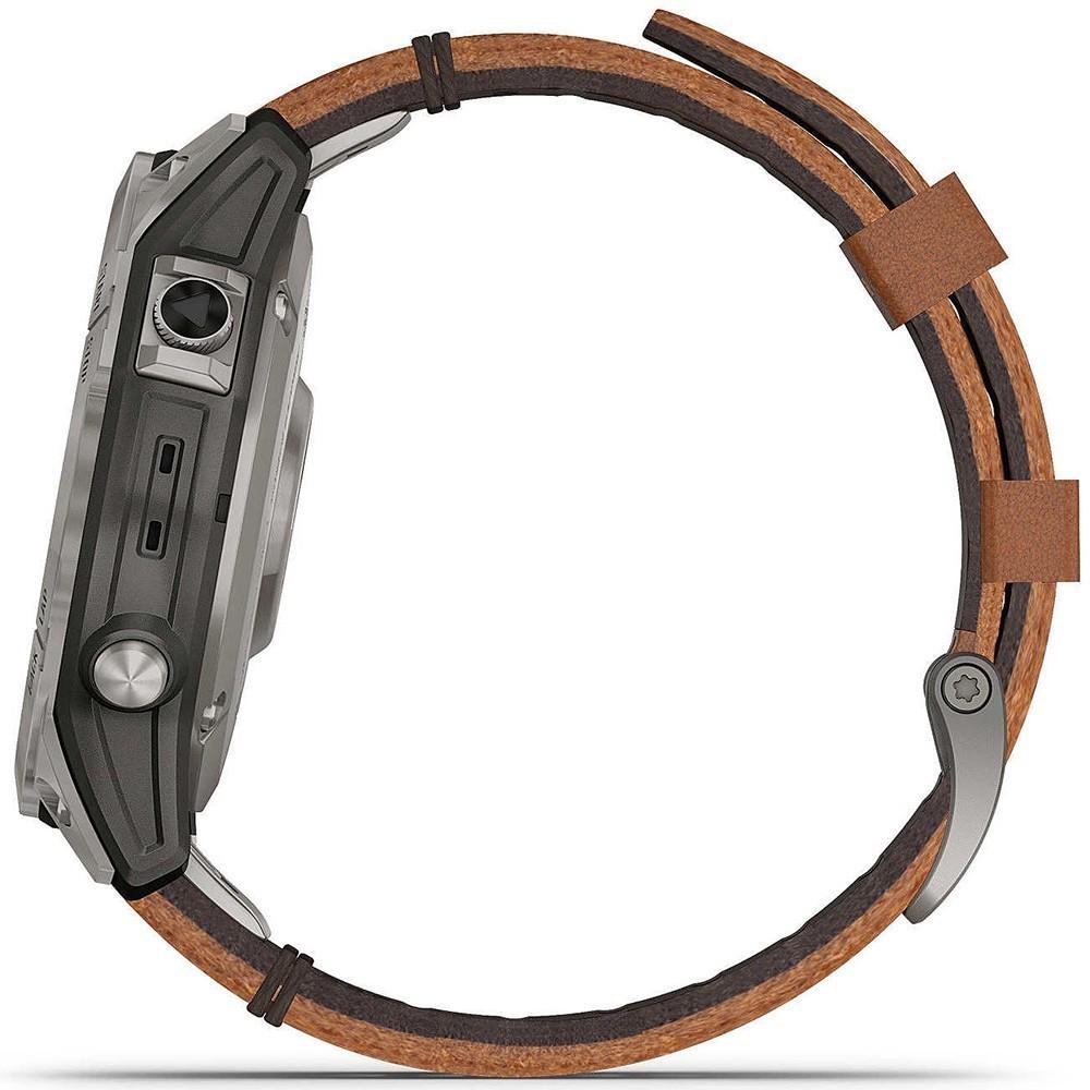 Смарт-часы Garmin fenix 7 Sapphire Solar Titanium with Chestnut Leather Band (010-02540-31) - фото 5