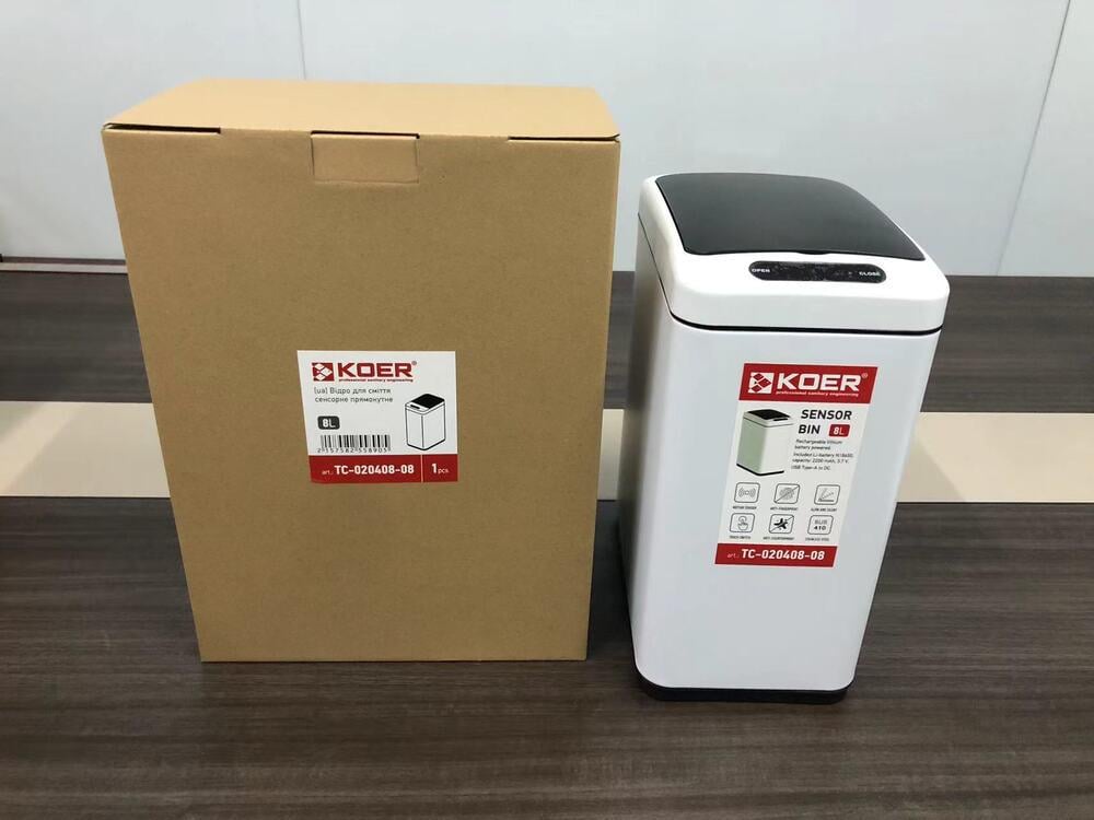 Відро для сміття сенсорне KOER TC-020408-08 KR5589 з кришкою 8 л Білий (270644) - фото 7 Відро для сміття сенсорне KOER TC-020408-08 KR5589 з кришкою 8 л Білий (270644) - фото 7