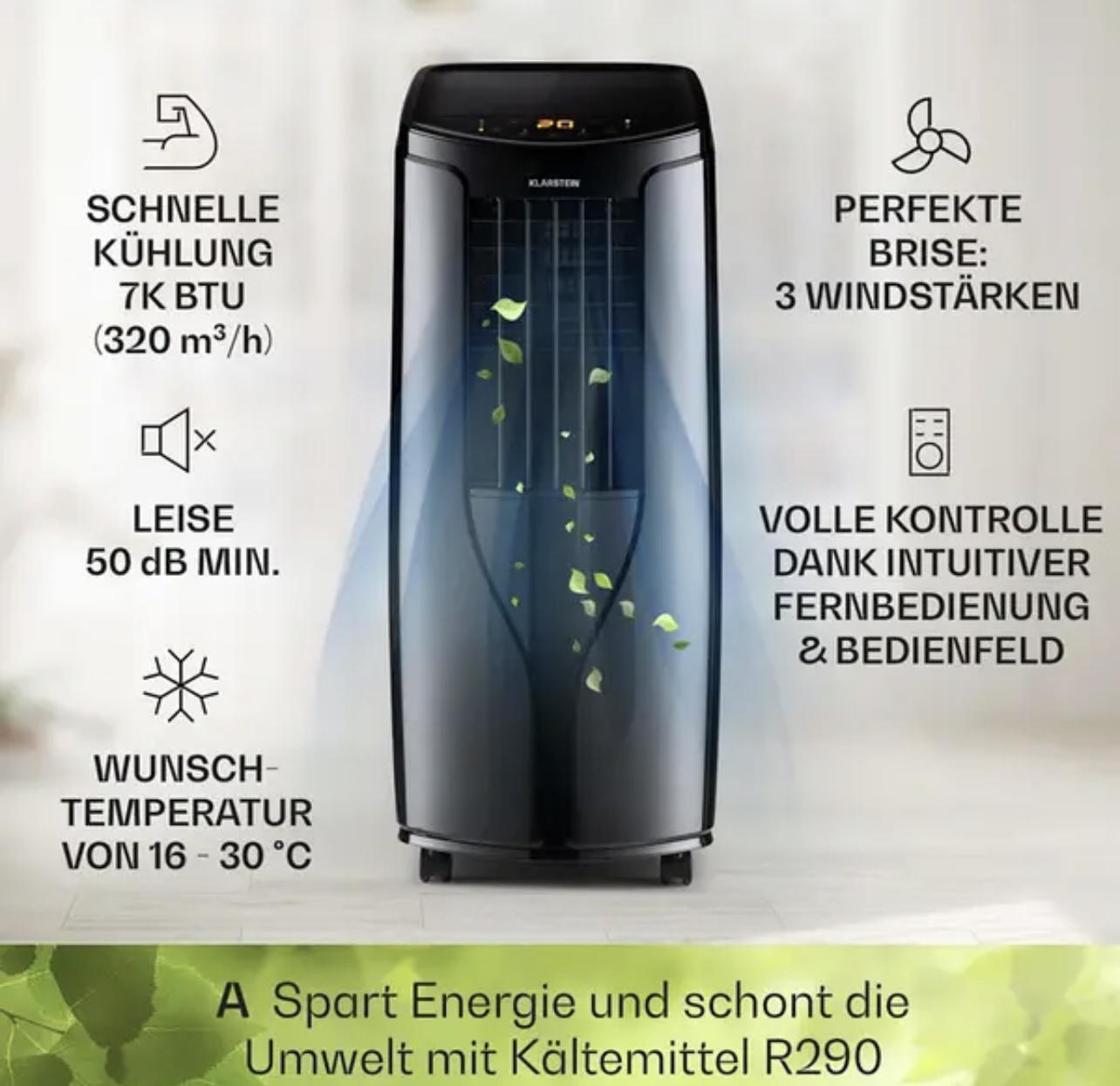 Кондиціонер мобільний KLARSTEIN New Breeze 7 7000 БТЕ 2,1 кВт Чорний (10040152) - фото 3 Кондиціонер мобільний KLARSTEIN New Breeze 7 7000 БТЕ 2,1 кВт Чорний (10040152) - фото 3