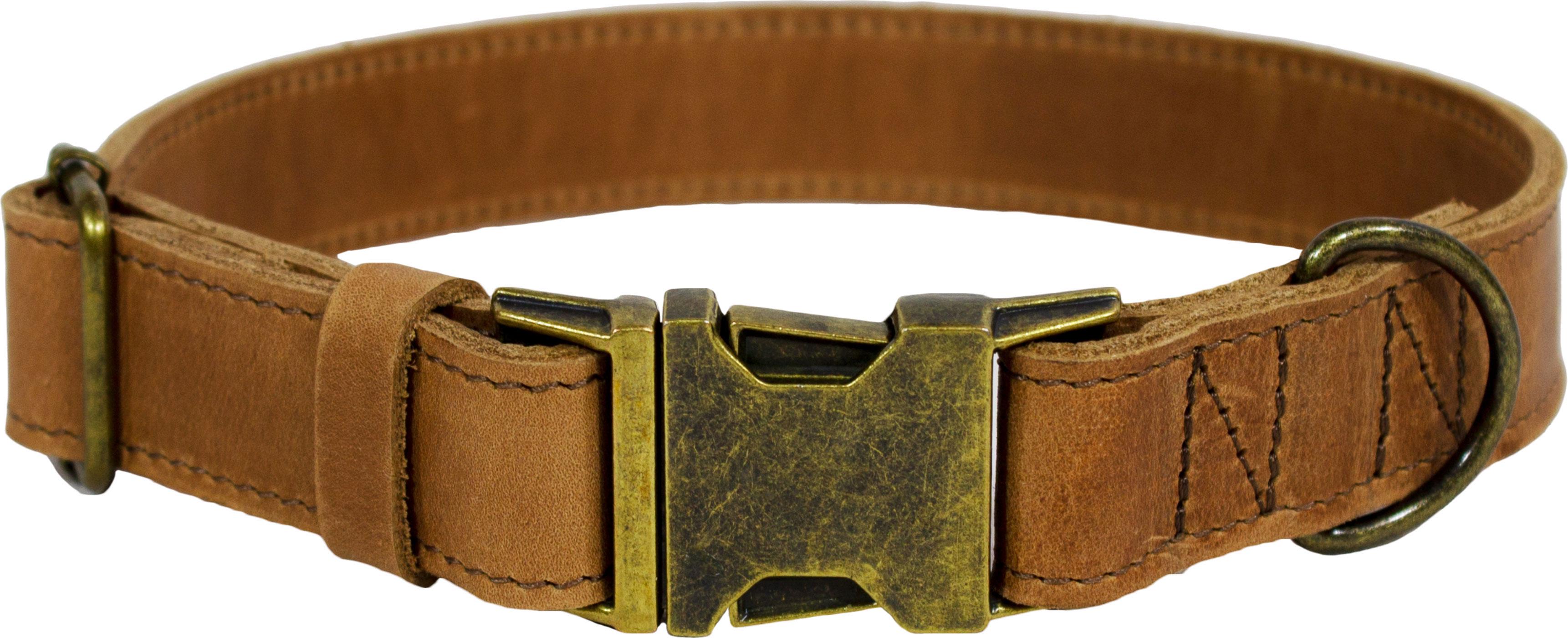 Ошейник Lucky Pet двойной кожаный 25 мм 35-45 см Оранжевый (4820268555908)