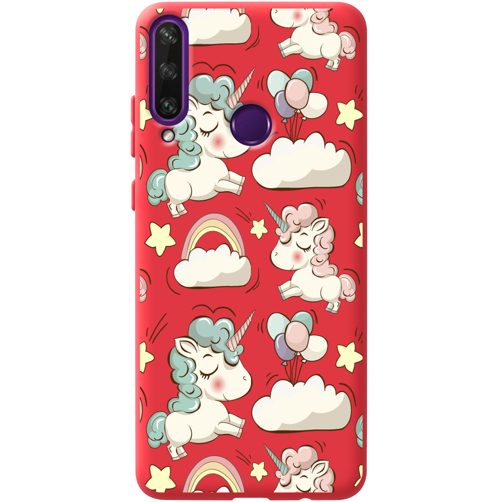 Чехол Boxface Huawei Y6p Unicorns Красный силикон (40017-cc2-41525)