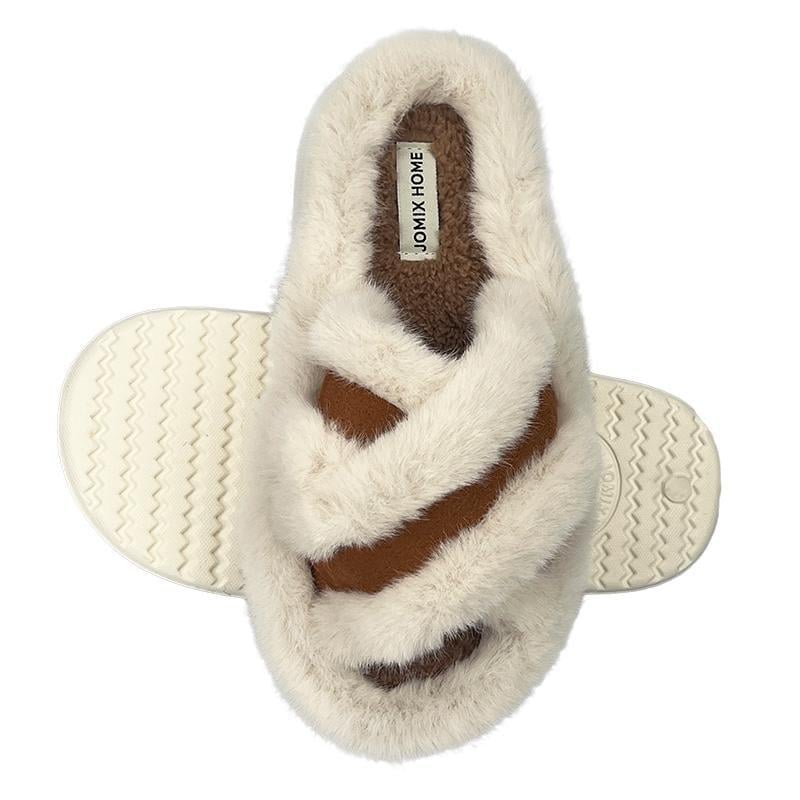 Домашние тапочки женские меховые на платформе 90636-1 р.38-39 24,5-25 см Белый (88269880)