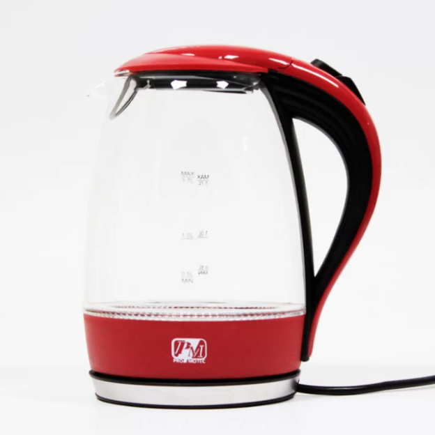 Электрочайник дисковый PROMOTEC PM-810 с подсветкой стекло 1,7 л (14113788)