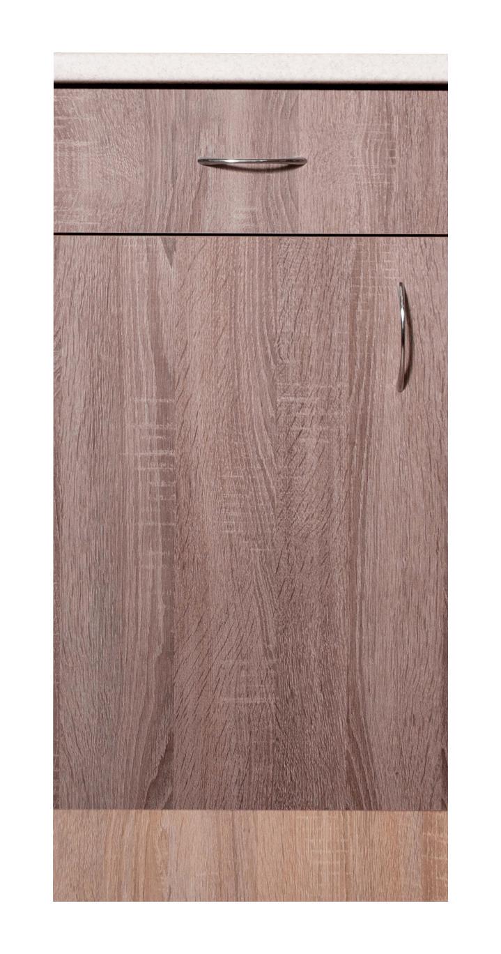 Тумба однодверна МАКСІ-МЕблі з одним ящиком зі стільницею 1-й кат. складська програма 0,6 Дуб трюфель (5102129)