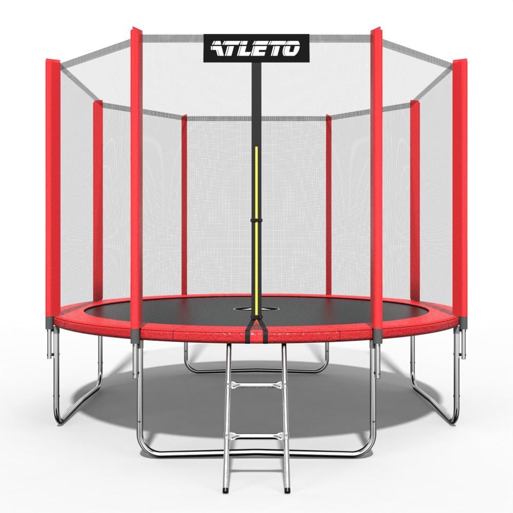 Батут дитячий Atleto з сіткою та драбинкою 404 см Червоний (42400466)