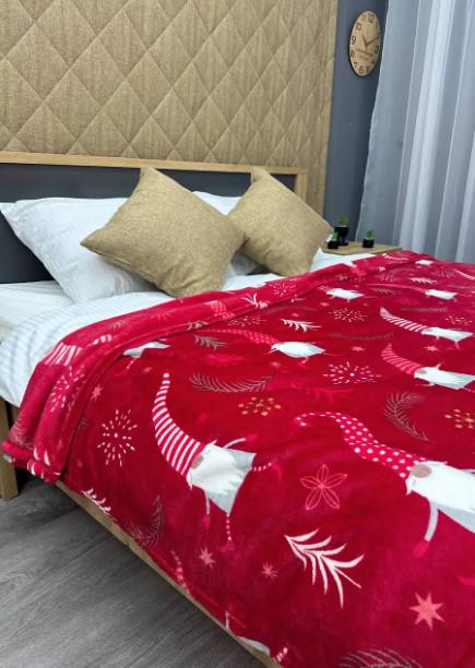 Покривало з різдвяним принтом Decorator WellSoft 150х210 см Червоний (87-180) - фото 3 Покривало з різдвяним принтом Decorator WellSoft 150х210 см Червоний (87-180) - фото 3