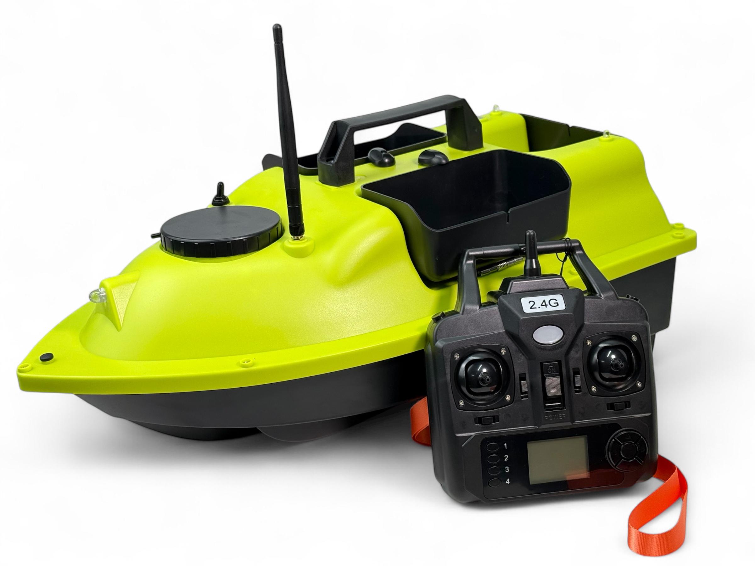 Карповый кораблик Flytec D8/V010/V18 3 бункера GPS на 16 точек/автопилот Желтый