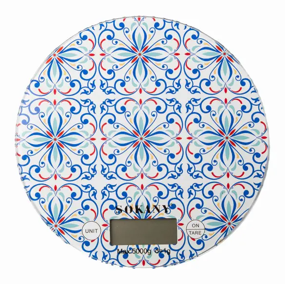 Весы кухонные электронные Sokany SK-19023 с плоской платформой до 5 кг Синий (SK-19023BL) - фото 1 Весы кухонные электронные Sokany SK-19023 с плоской платформой до 5 кг Синий (SK-19023BL) - фото 1