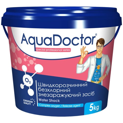 Дезінфектант AquaDoctor Water Shock О2 на основі активного кисню в гранулах 5 кг (00765)