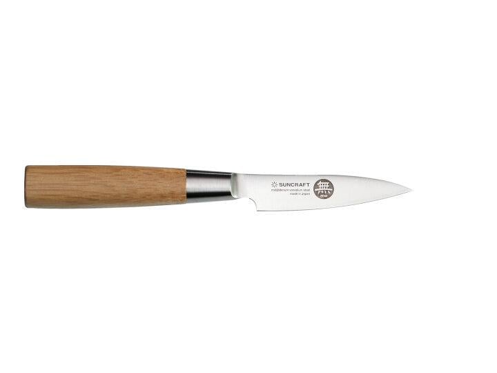 Кухонный нож для очистки овощей и фруктов Suncraft MU Bamboo 80 мм Бежевый (2126267927)