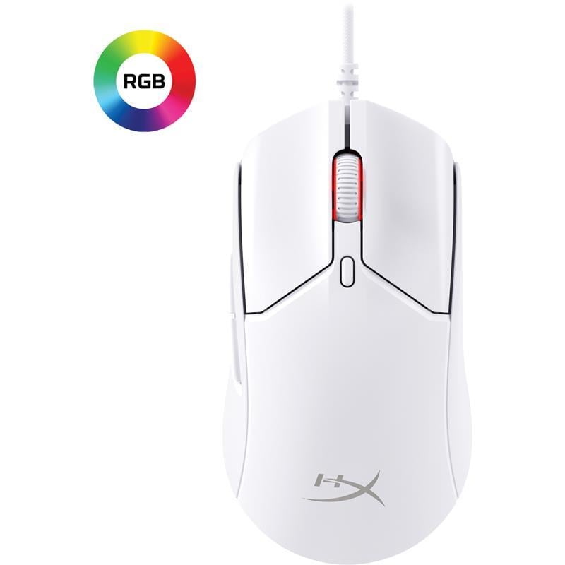 Мишка провідна ігрова HyperX Pulsefire Haste 2 RGB 26000 DPI 8000 Гц тефлонові глайди White (629411) - фото 6