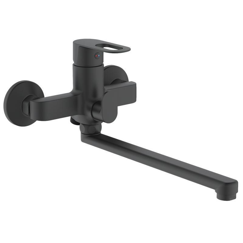 Змішувач для ванни Lidz Latwa k35 LDLAT005BLA45420 005 з душовим гарнітуром Black Чорний (SD00051544)