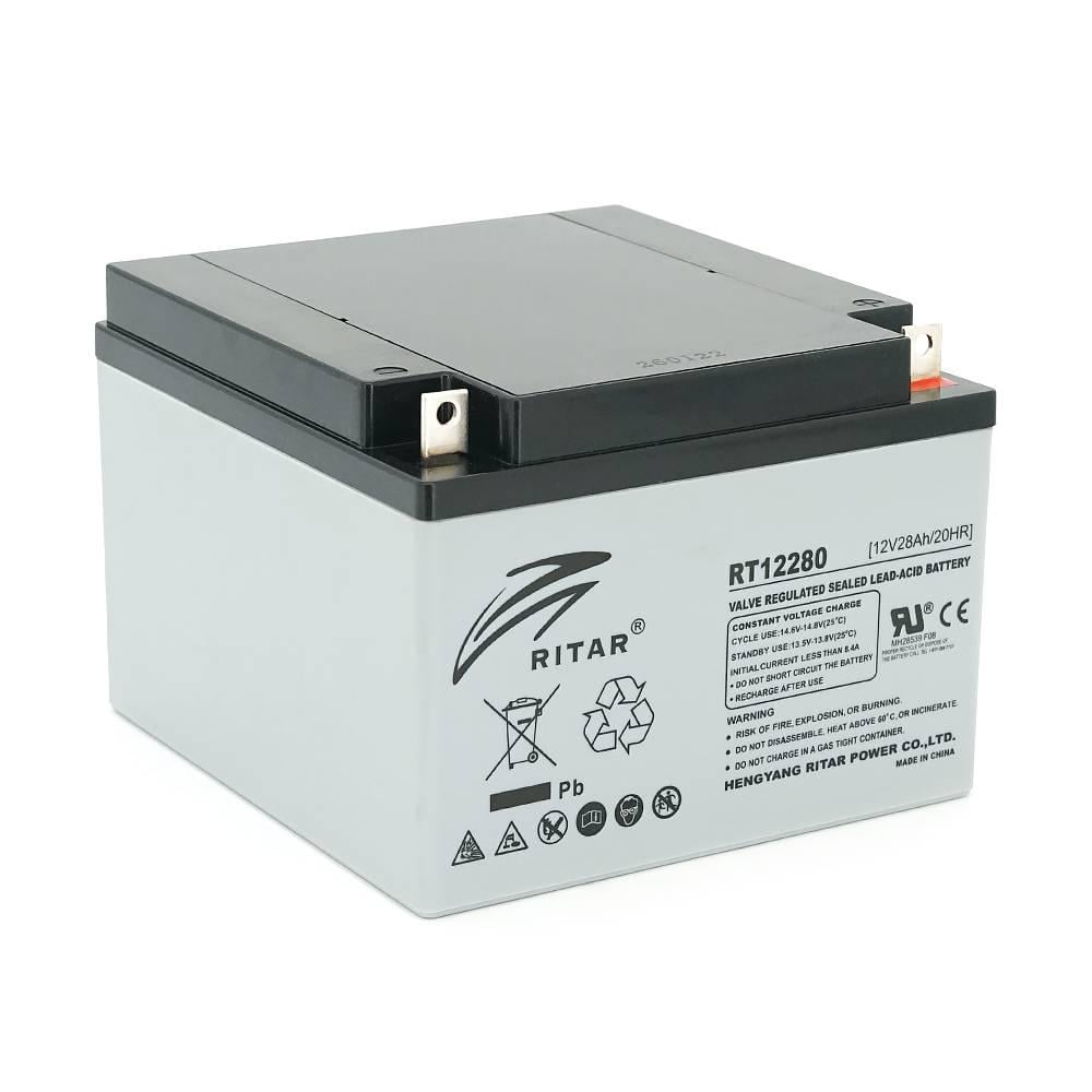 Акумуляторна батарея AGM RITAR RT12280 L5 Gray Case 12V 28Ah 166х178х125