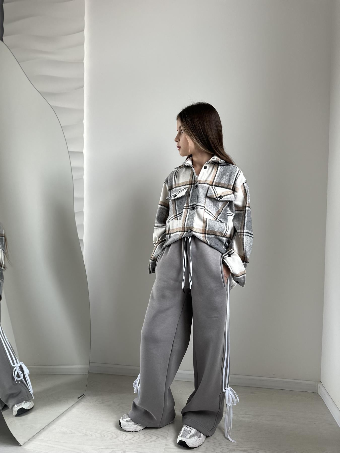 Брюки палаццо на флисе подростковые для девочки Бант IRmAS 1200 158 см Серый