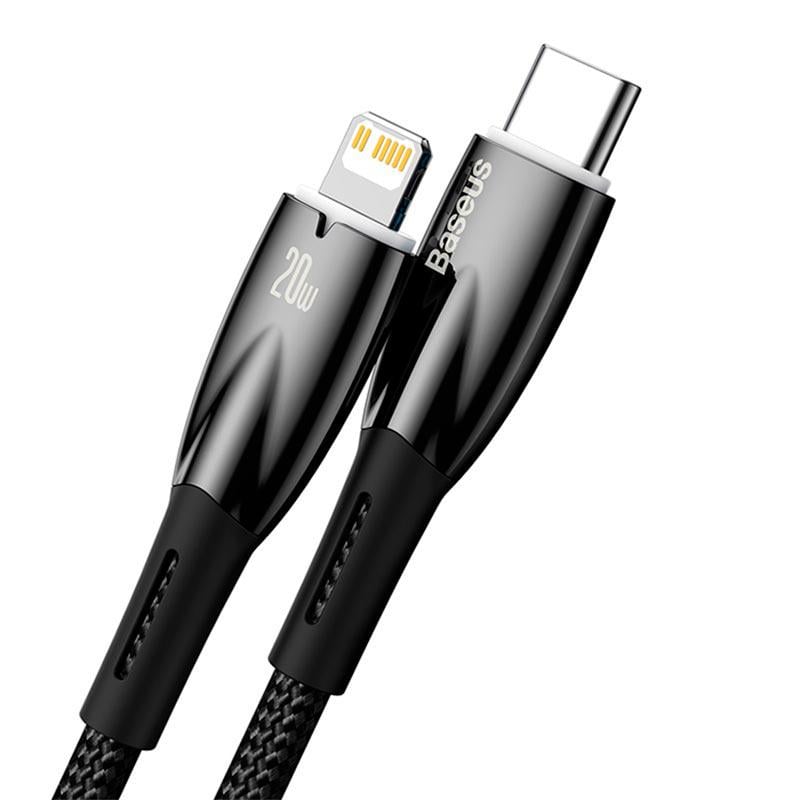 Кабель BASEUS Type-C to Lightning Glimmer Series Fast Charging Data cable 1 м 20W Black (CADH000001)