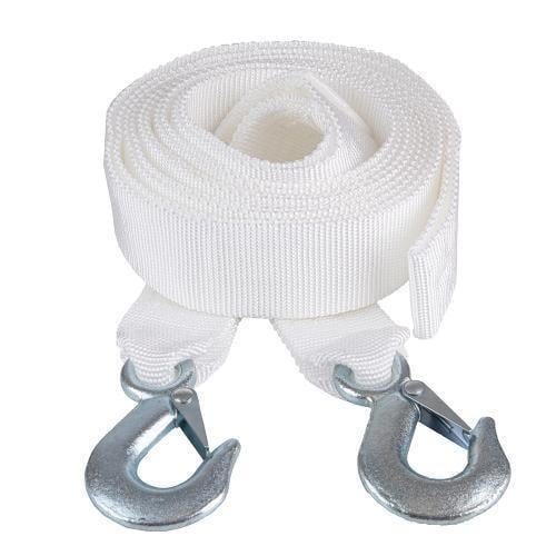 Трос буксир ST206-E 5т. стрічка 50 мм 5,0 м/2 гака/кульок Білий