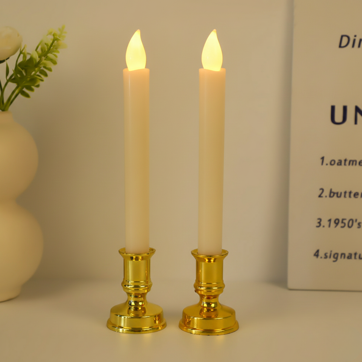 Свечи TratCandle LED со свечниками 2 шт. Молочный (2788)