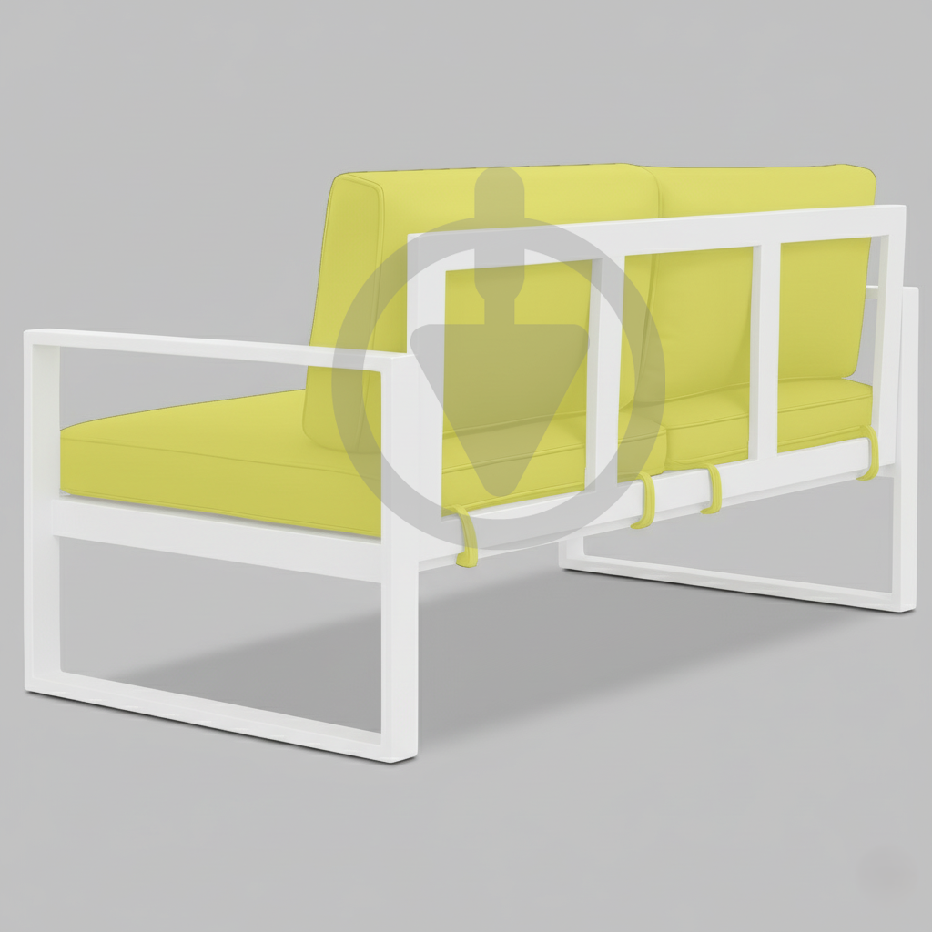 Диван металевий AVVS tech Бостон вуличний лофт з підлокітниками оксфорд 160 см Салатовий/Білий (30067117) - фото 3