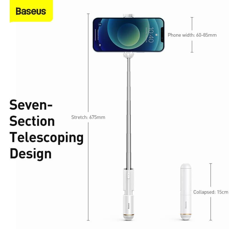 Селфі-монопод Baseus Ultra Mini Bluetooth Folding Selfie Stick TikTok compatible SUDYZP-G02 White (2ef3ec85) - фото 2