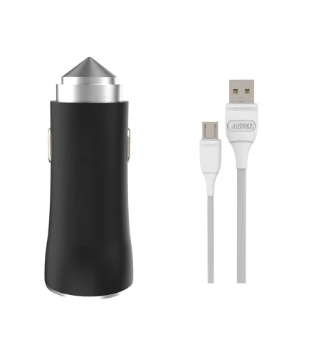 Зарядное устройство автомобильное Aspor A918 Metal LED 2USB 3,4A с USB-кабелем Micro Черный (1858272777) Зарядное устройство автомобильное Aspor A918 Metal LED 2USB 3,4A с USB-кабелем Micro Черный (1858272777)