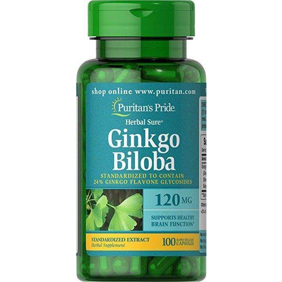 Гінко білоба Puritan's Pride Ginkgo Biloba Standardized Extract 120 мг 100 Caps