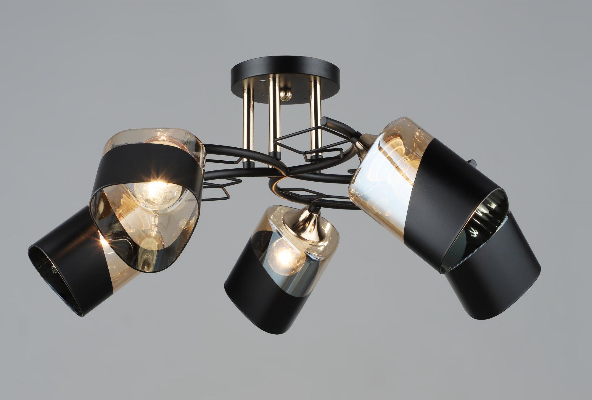 Люстра потолочная Sirius B K2172/5 BK+FGD на 5 плафона