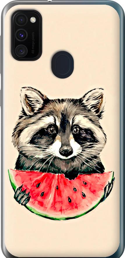 Чехол на Samsung Galaxy M21 M215F Енотик с арбузом (4605t-2016-42517)