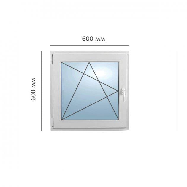 Окно металлопластиковое Framex поворотно-откидное с левым открытием 600х600 мм Белый - фото 2