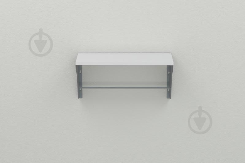 Полка настенная Ferrum-decor Комфи 260x600x240 металл Серый ДСП Белое 16 мм (KOM0036)