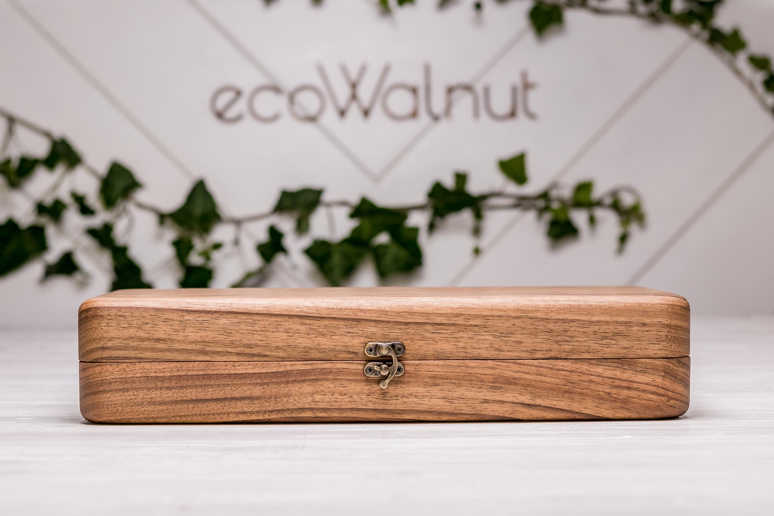 Коробочка деревянная EcoWalnut для 8 часов с подушечками и деревянной крышкой (EB-14.8.2) - фото 5