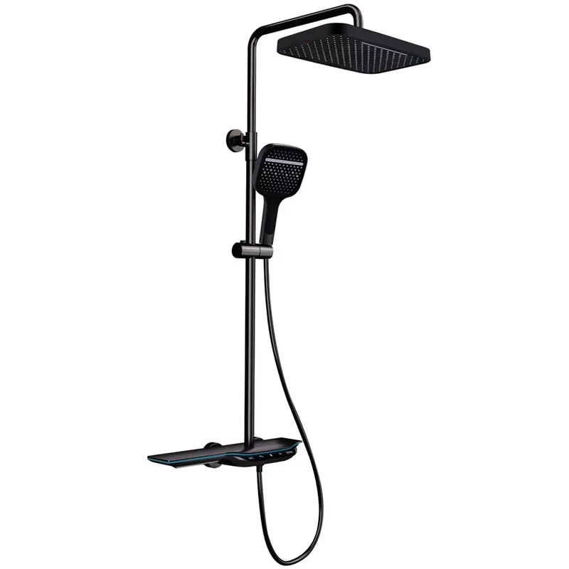 Душевая колонна с термостатическим смесителем MIXXUS PREMIUM SPACE-009-J Black с кнопочным переключением (2593912088)