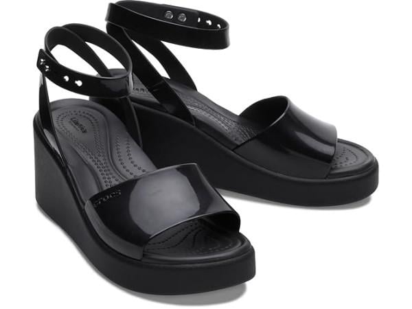 Босоножки Crocs Brooklyn High Shine Ankle Strap Wedge р. 39-40 Black (26645330)