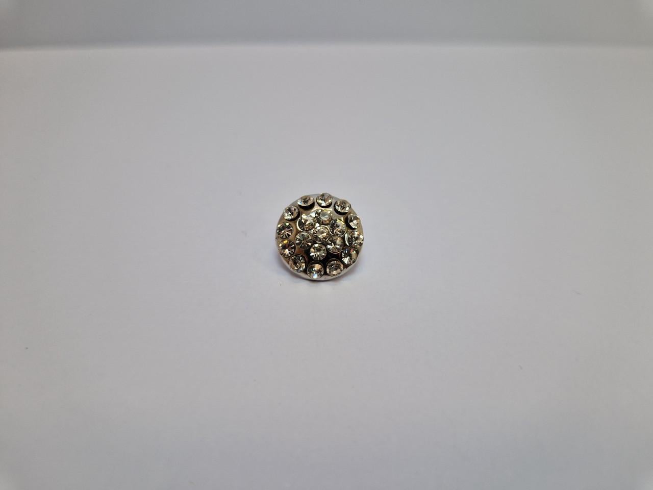 Пуговица на ножке с камушками 1,4 см Никель (1882202166)