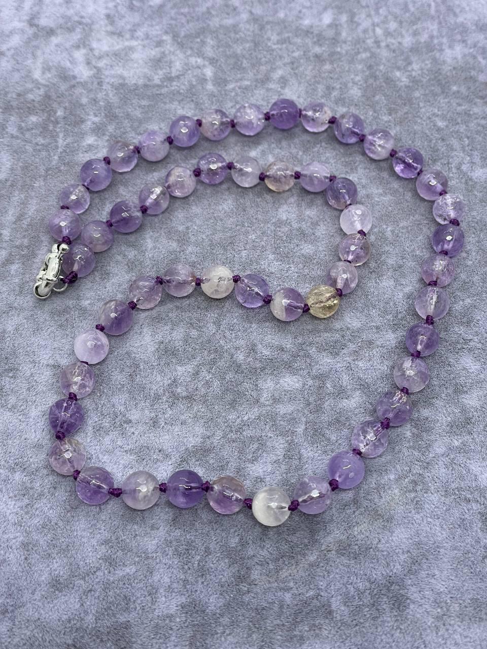 Бусы аметрин 45 см 8 мм Фиолетовый (295)