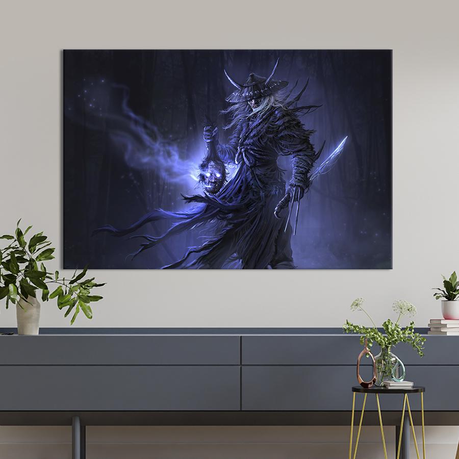 Настенный декор картина на холсте для интерьера Samurai demon 80x54 см (673-1)