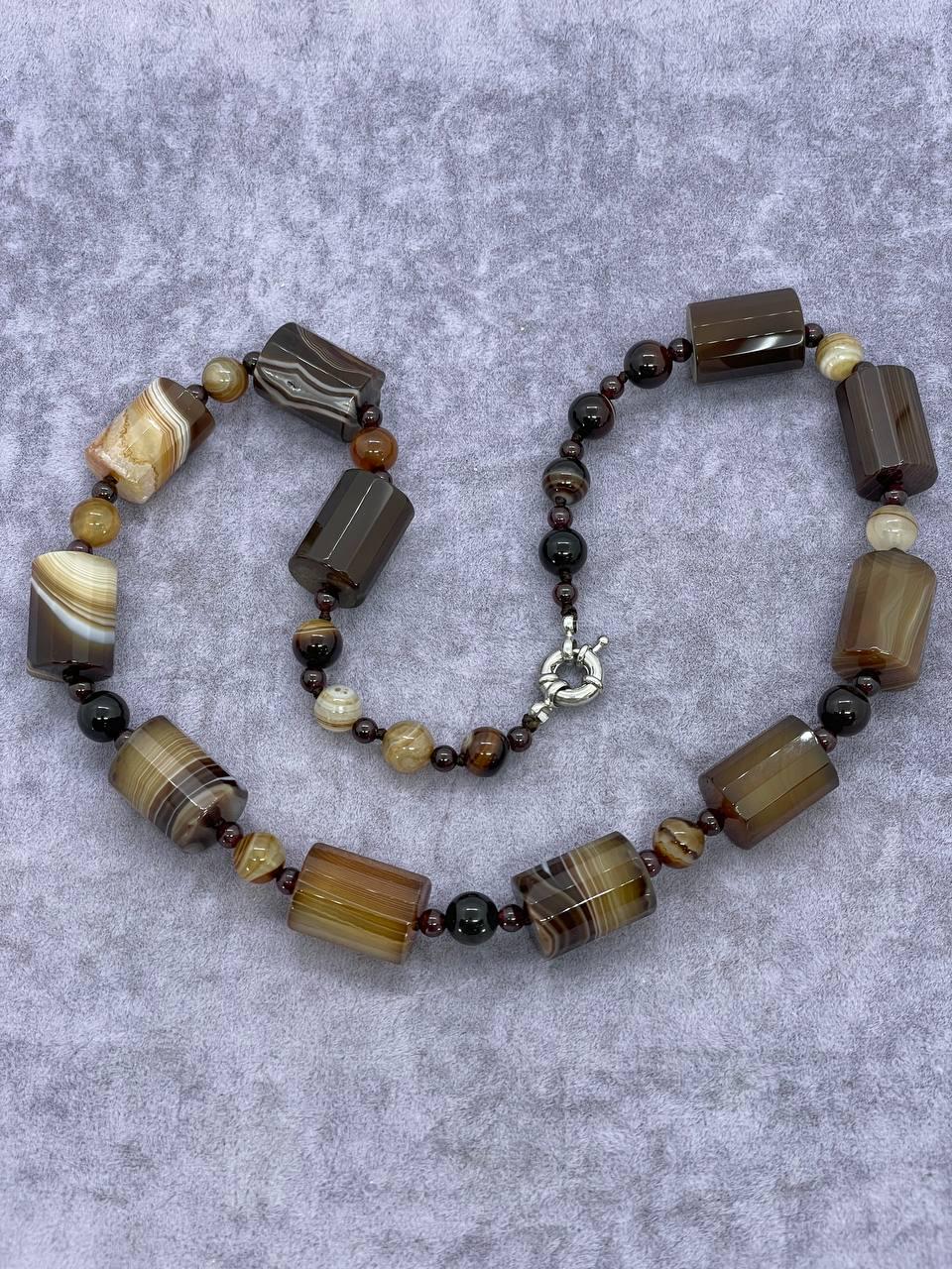 Бусы агат 50 см Коричневый (765)