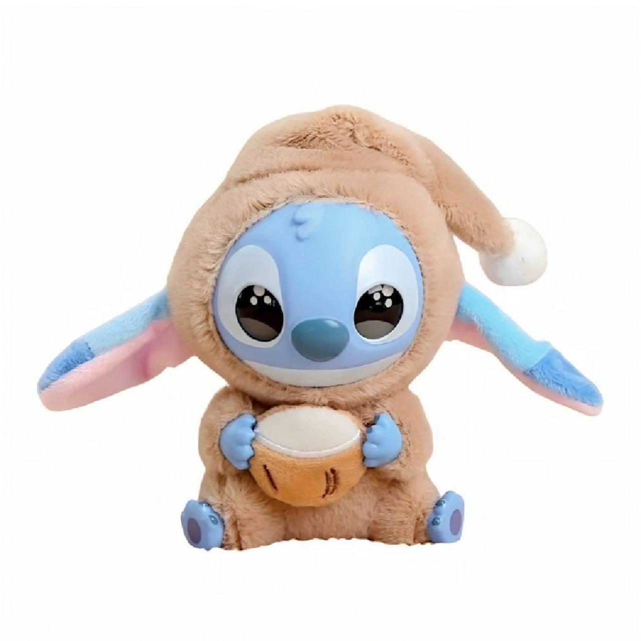 Мягкая игрушка-брелок Labubu Stitch Eat Something Before Sleep Series Коричневый (0d0a7307)
