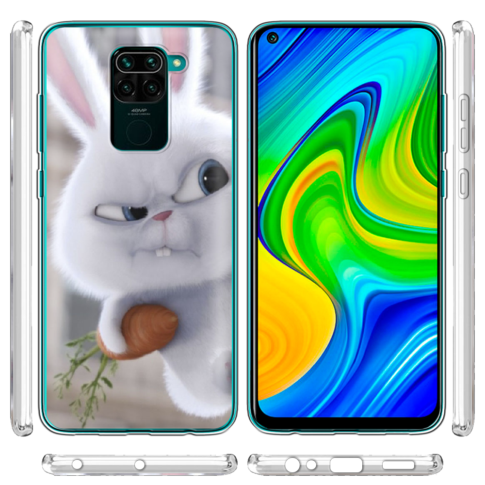 Чохол Boxface Xiaomi Redmi Note 9 Rabbit Snowball Прозорий силікон (39801-up1116-39801) - фото 3