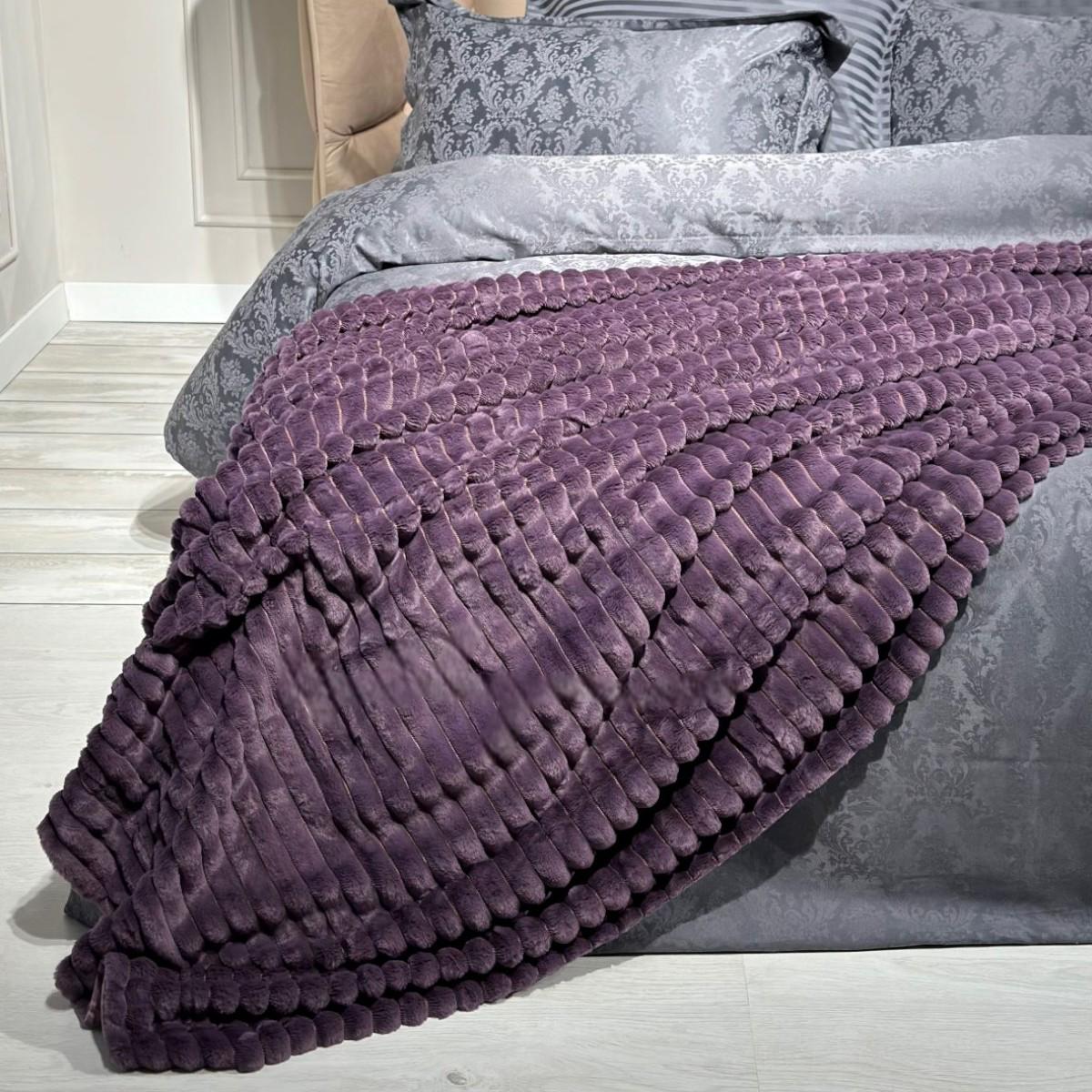 Плед Koloco Королевский шарпей евро 200х230 см Фиолетовый (38403) Плед Koloco Королевский шарпей евро 200х230 см Фиолетовый (38403)