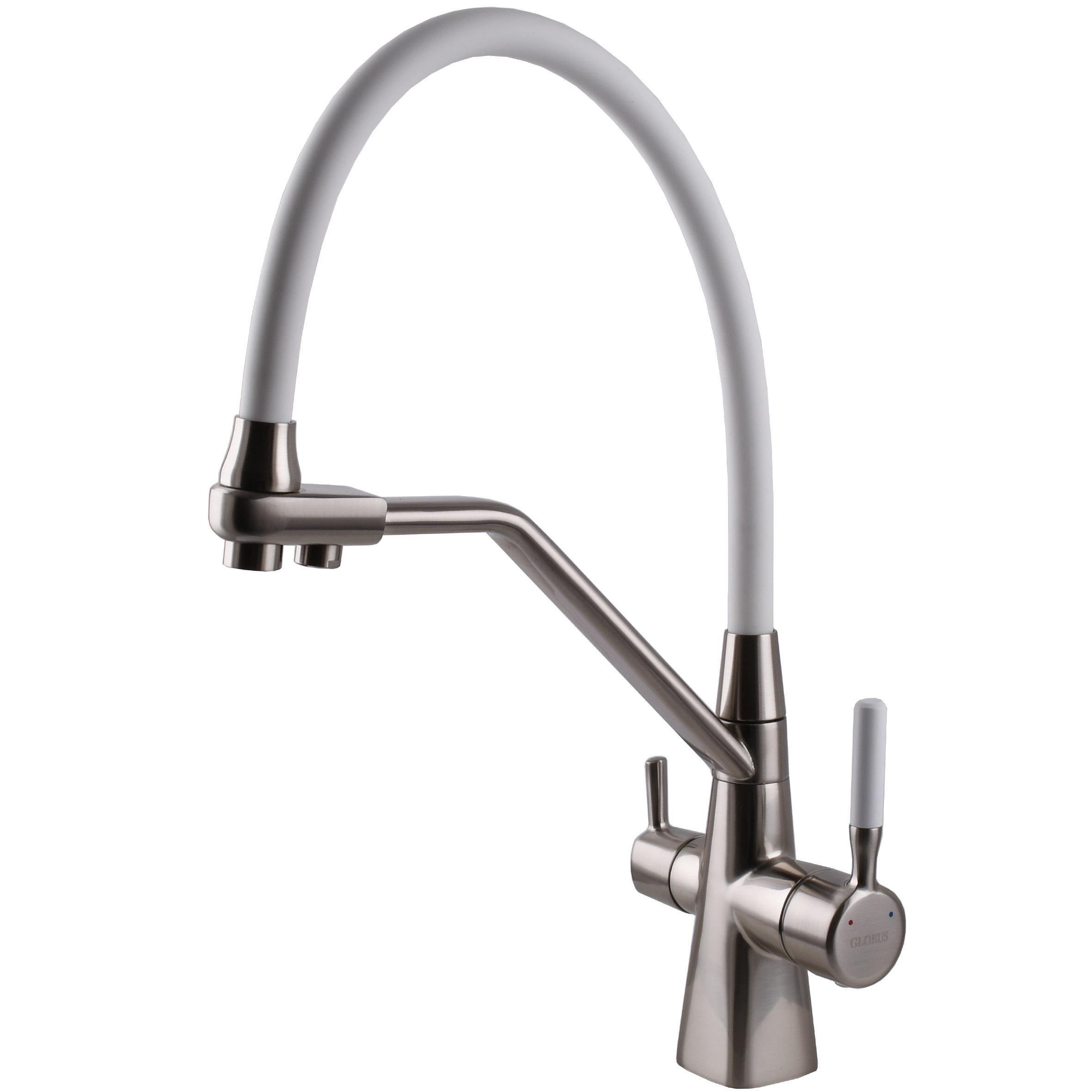 Смеситель для кухни Globus Lux Lazer GLLR-0700-L-08-08 000029241 на две воды Сатин (246803)