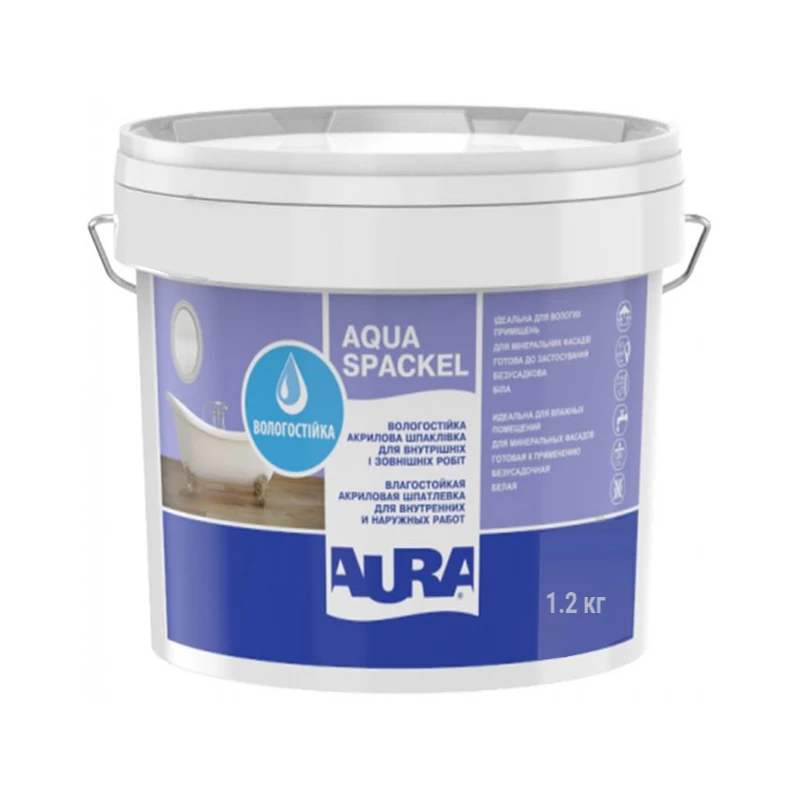 Шпаклевка акриловая Aura Luxpro Aqua Spackel влагостойкая 1,2 кг (2569051375)