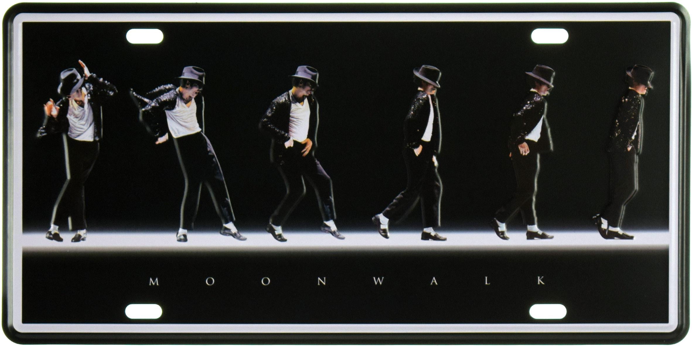Табличка металлическая Майкл Джексон Лунная Походка/Michael Jackson Moonwalk 15x30 см